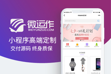 【高端小程序定制】中小企业小程序开发,精美创意+交付源码+终身质保!小程序制作,定制小程序,一对一服务!微运作
