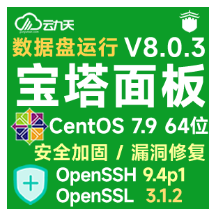 【安全修复】宝塔Linux面板V8.0.3 官方原版 OpenSSH9.4p1 纯净面板CentOS 7.9 (数据盘)-logo